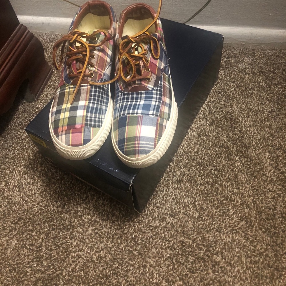 Ralph Lauren,patchwork madras/leather